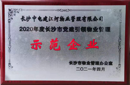 公司喜獲2020年度長沙市黨建引領物業(yè)管理示范企業(yè)